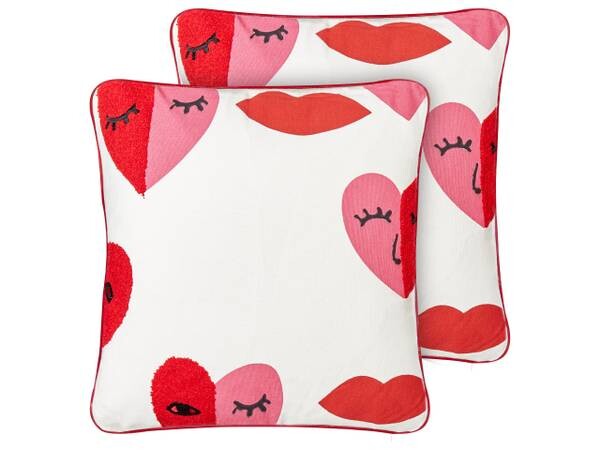 

Подушка Beliani 2 шт PERIWINKLE, 45x45x45 см цвет schwarz/pink/rot/weiß