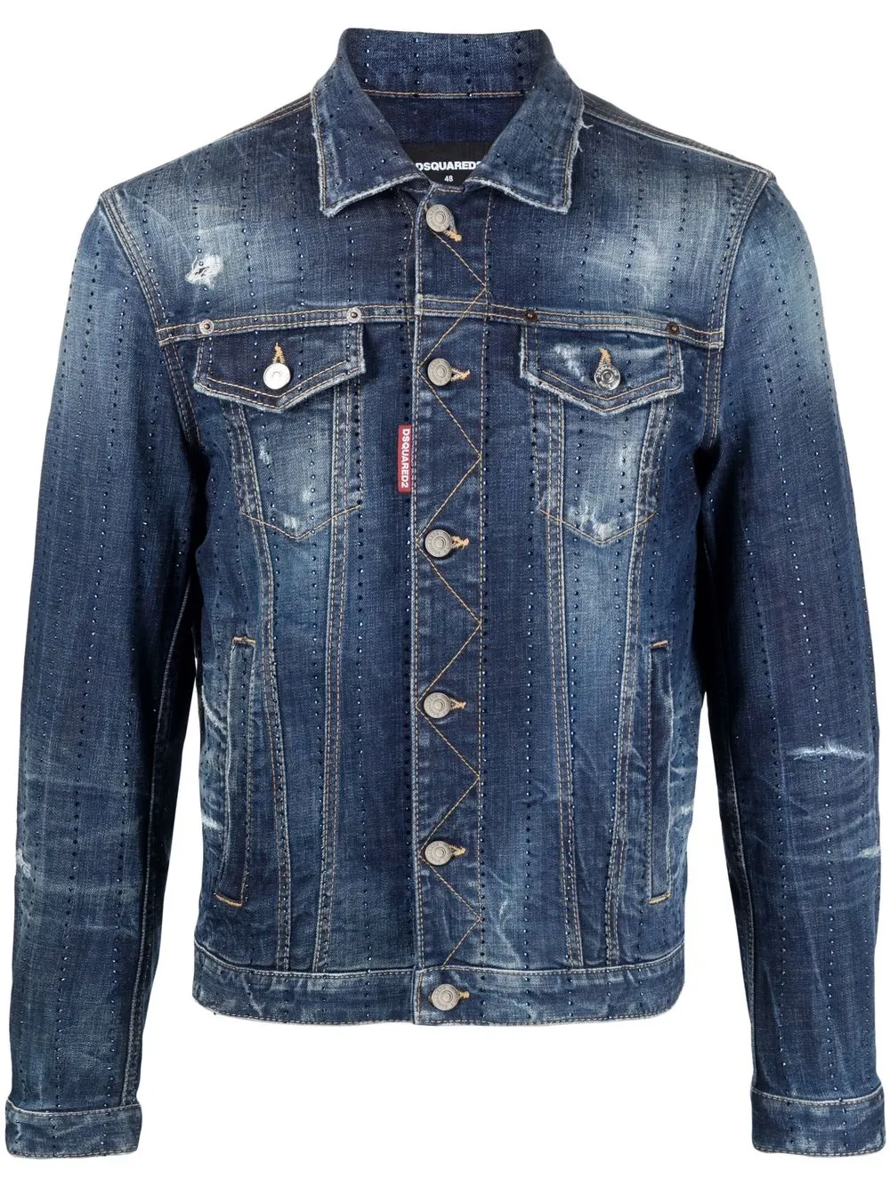 

Джинсовая куртка с эффектом потертости DSQUARED2, синий
