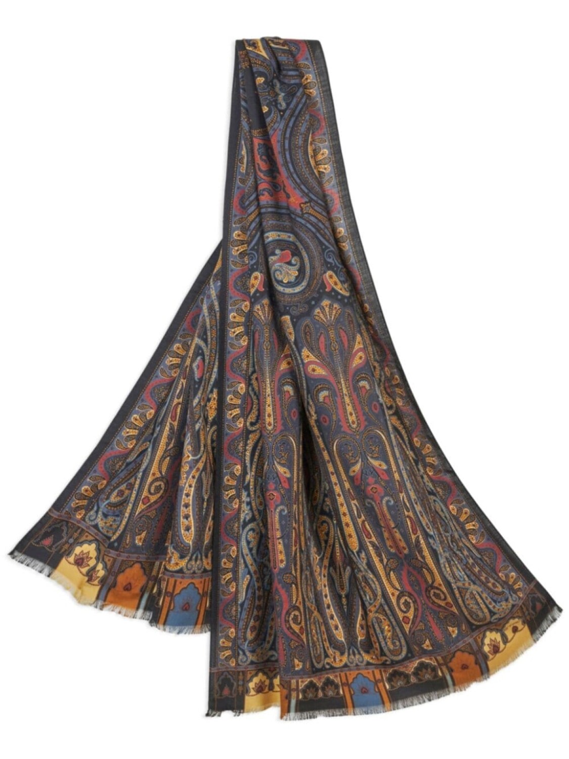 

ETRO шарф с бахромой и узором пейсли, черный
