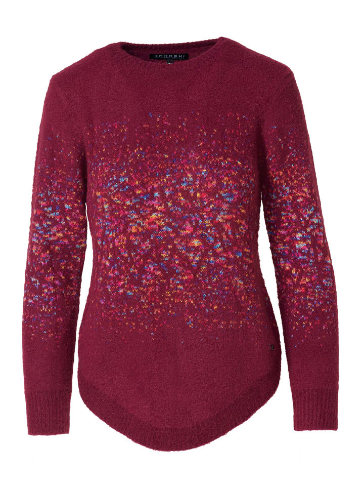 

Мягкий женский свитер с жаккардовым узором коричневого цвета KOROSHI