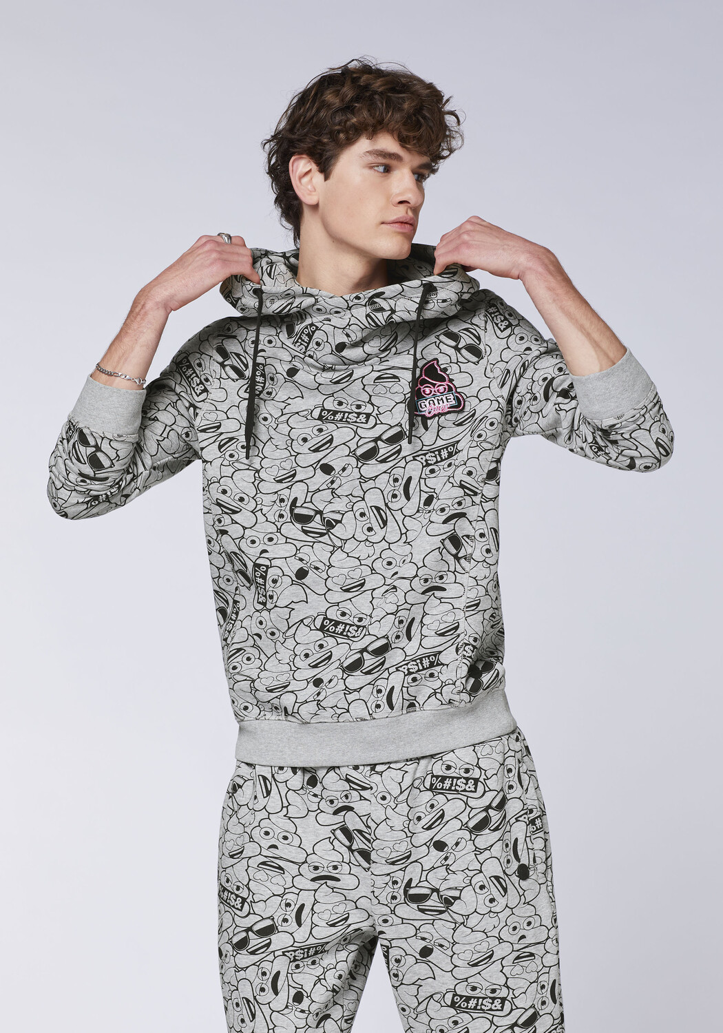 

Толстовка emoji Hoodie, серый