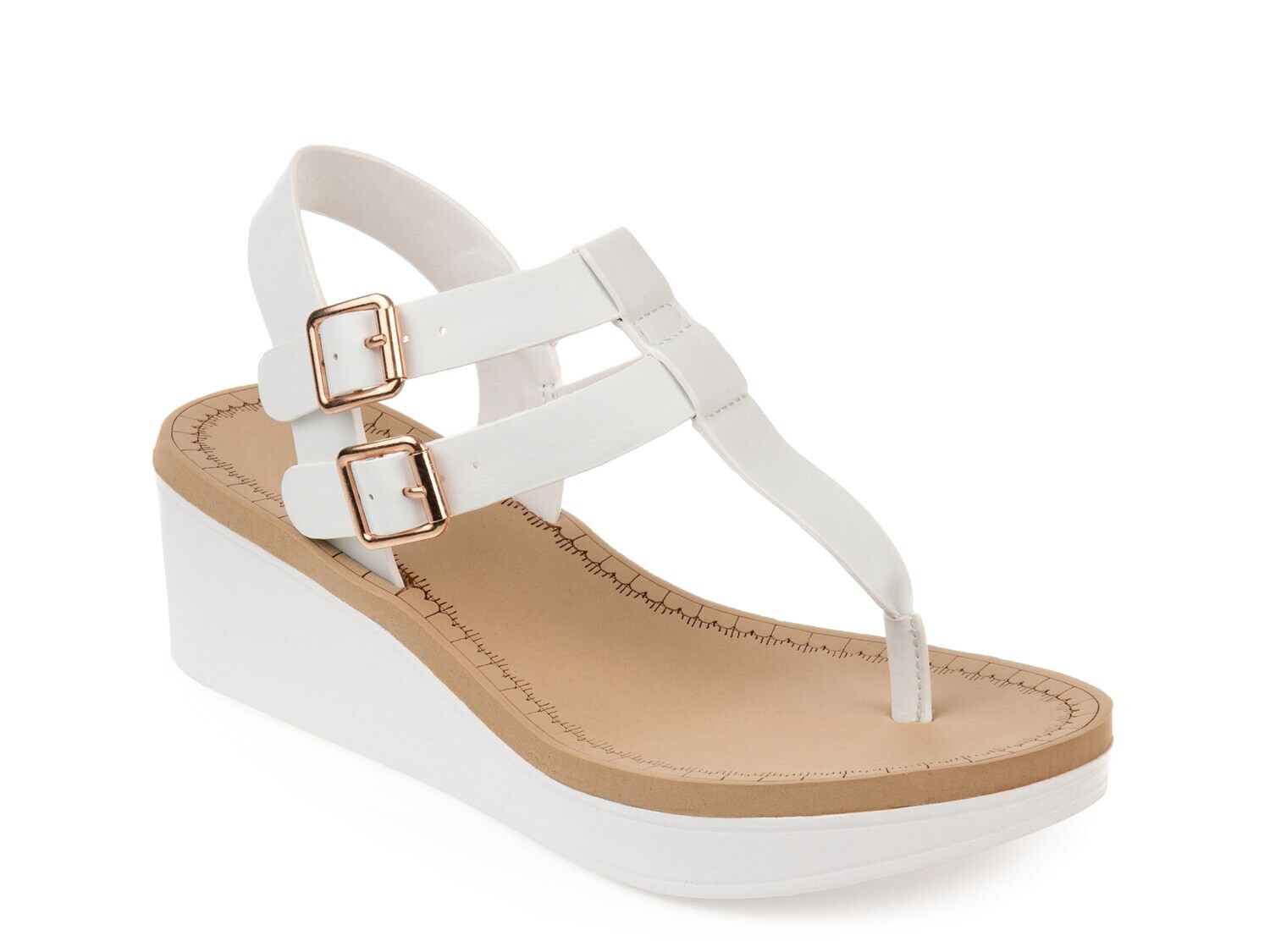 

Сандалии на танкетке Journee Collection Bianca, белый