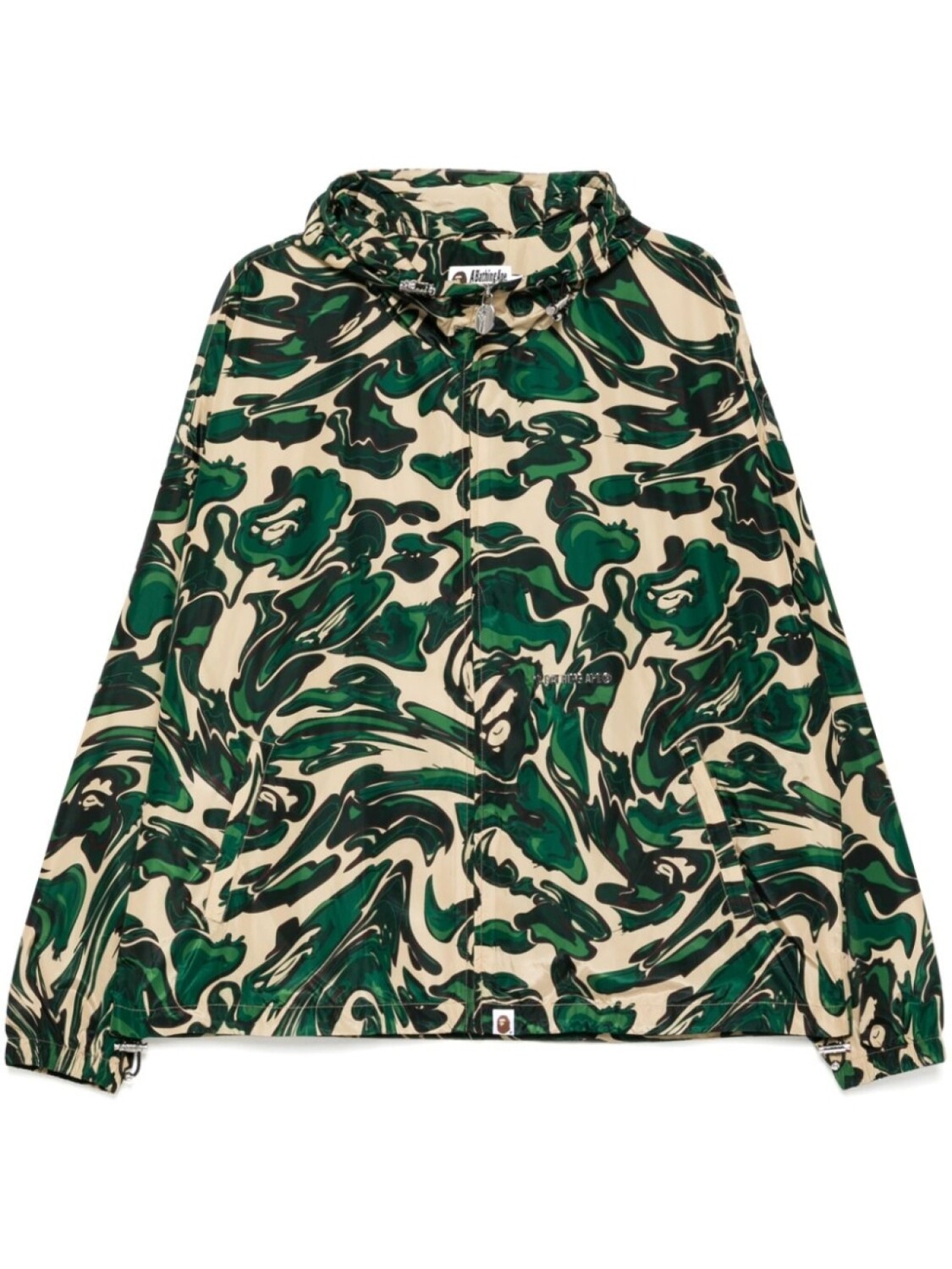

A BATHING APE куртка с капюшоном и камуфляжным принтом, зеленый