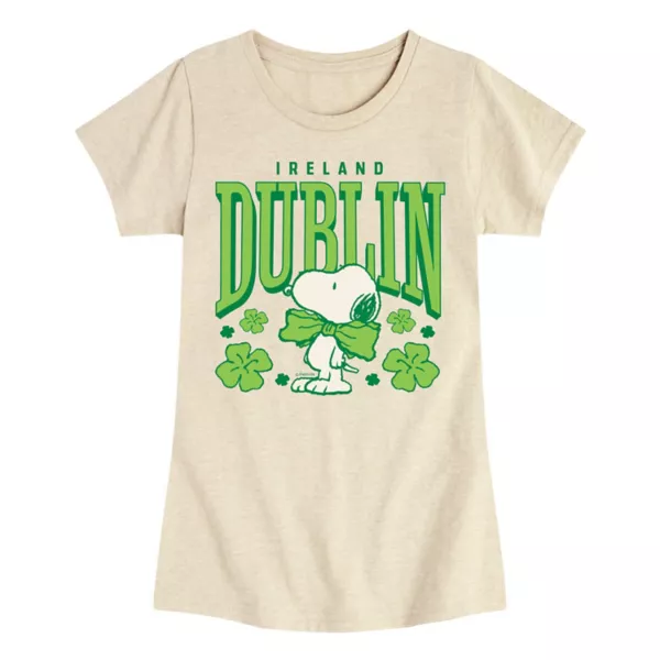 

Футболка для девочек 7-16 лет Peanuts Snoopy Dublin Ireland Licensed Character, бежевый