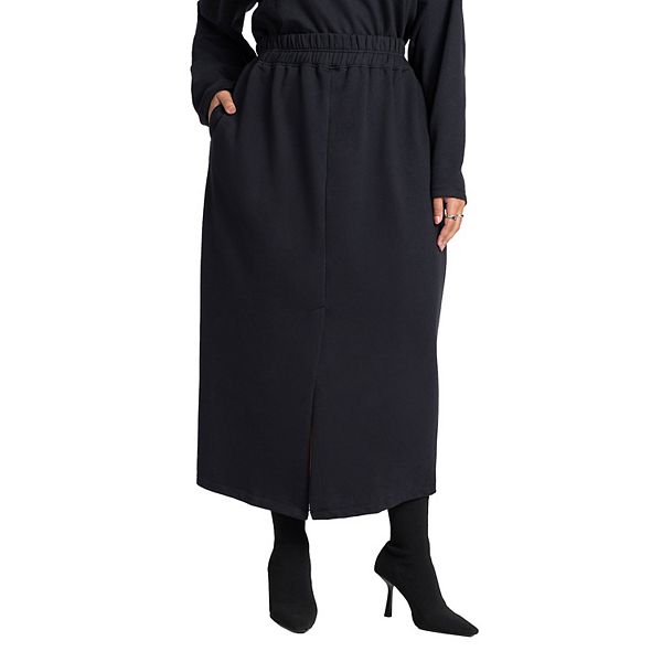 

Юбка макси French Terry plus size Eloquii, Black