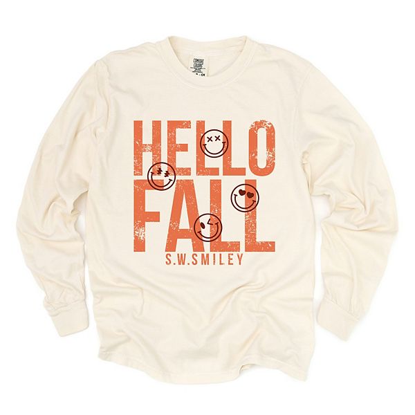 

SWSmiley hello fall - женская футболка с длинным рукавом и принтом Simply Sage Market, Ivory, Зеленый, SWSmiley hello fall - женская футболка с длинным рукавом и принтом Simply Sage Market, Ivory