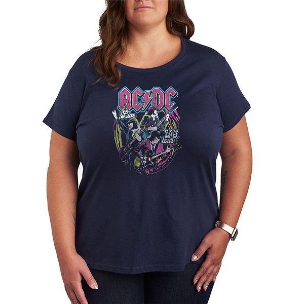 

Футболка с принтом AC/DC Live US Tour, plus size Licensed Character, Navy, Синий, Футболка с принтом AC/DC Live US Tour, plus size Licensed Character, Navy