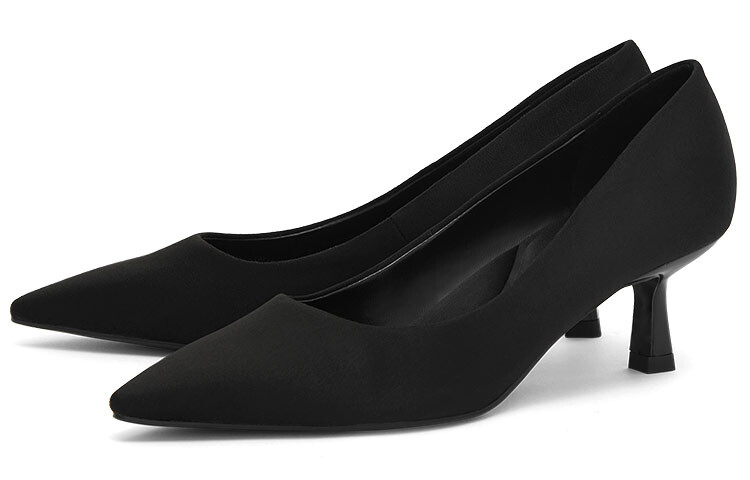 Туфли на высоком каблуке женские черные с текстурой Charles&Keith — фото 3