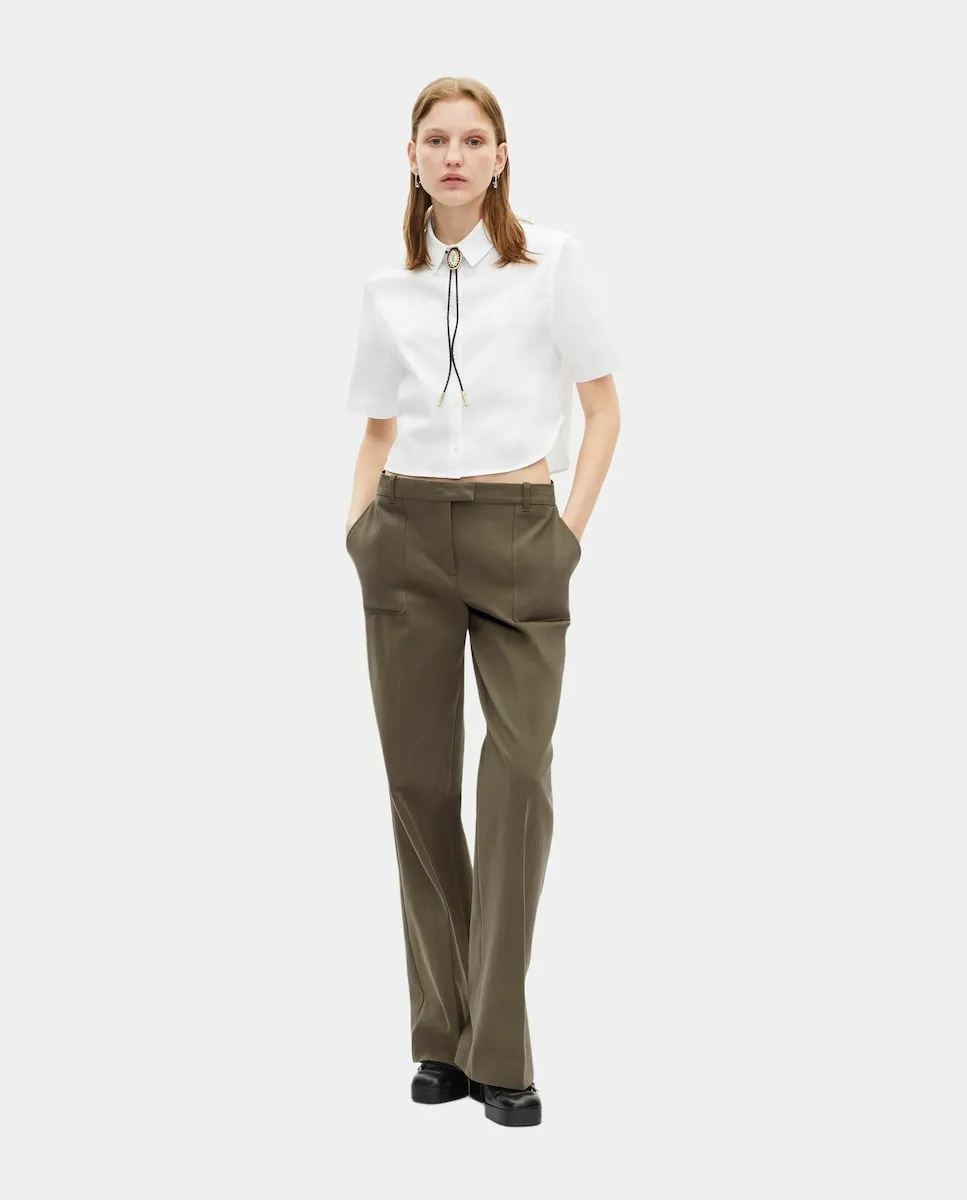 

Широкие женские хлопковые брюки The Kooples, хаки