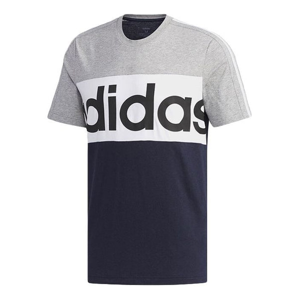 

Футболка men's essentials colorblock grey/blue Adidas, голубой