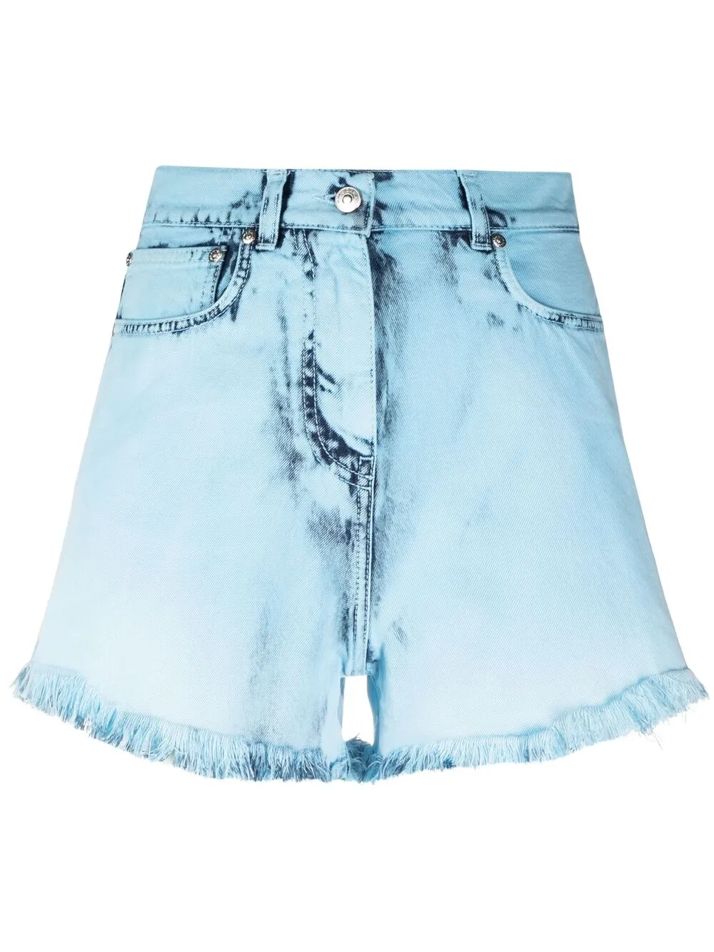 

Джинсовые шорты с эффектом потертости MSGM, синий
