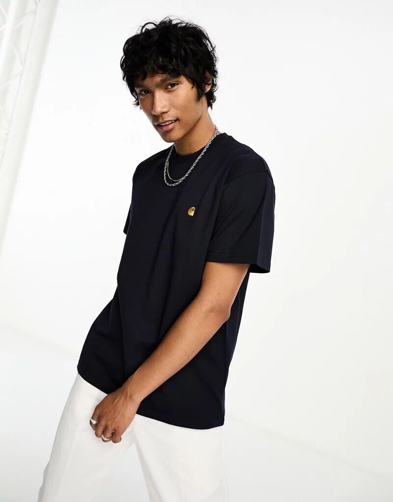 

Темно-синяя футболка Carhartt WIP Chase, Черный, Темно-синяя футболка Carhartt WIP Chase