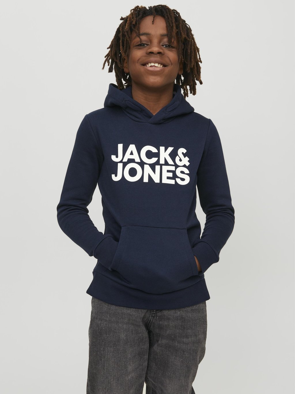 

Толстовка JJECORP LOGO HOOD Jack & Jones Junior, цвет navy blazer