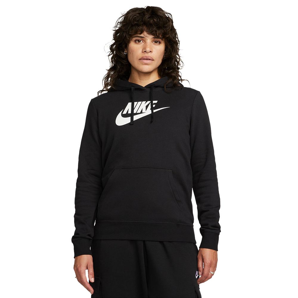 

Женская флисовая худи с большим логотипом Nike Sportswear Club, черный