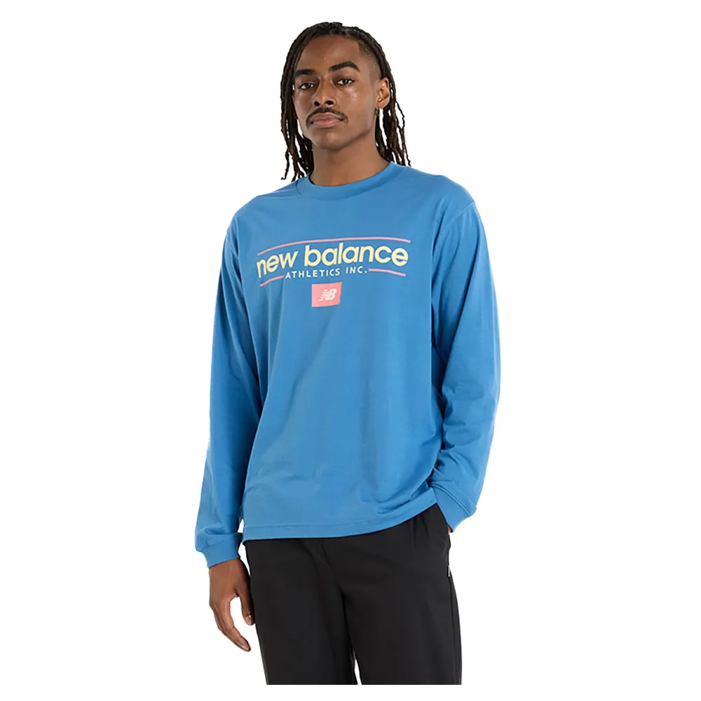 

Поло с длинным рукавом New Balance Relaxed Linear Athletics, синий