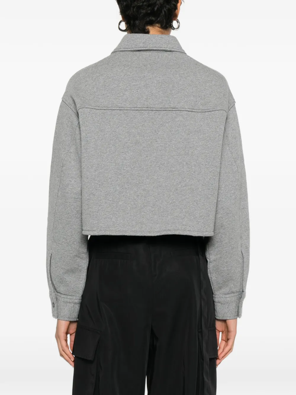 Укороченный топ на пуговицах Alexander Wang, серый — фото 4