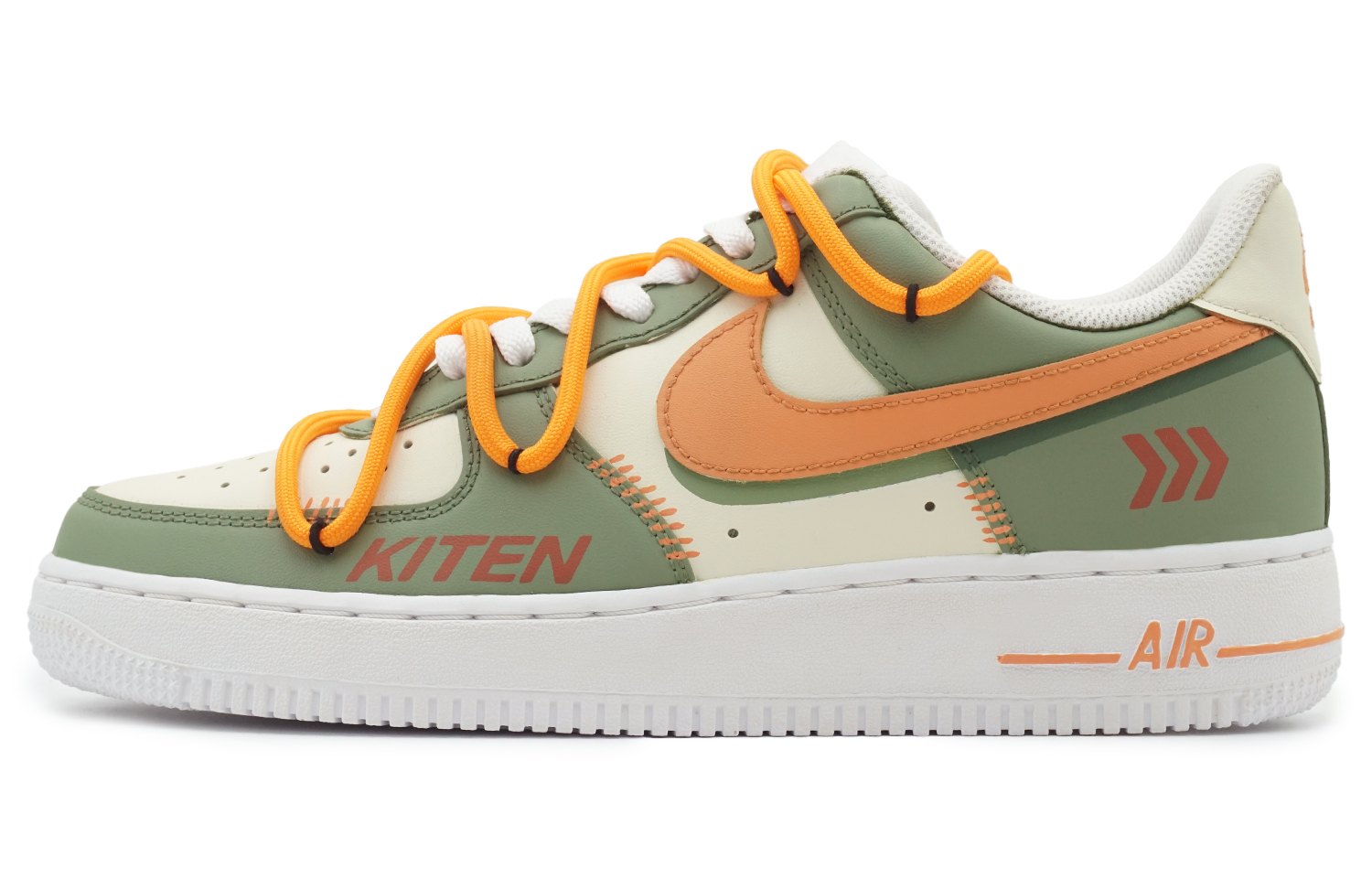 

Кроссовки Nike Air Force 1 Skateboarding Shoes Unisex Low-top Green/yellow/orange, цвет Ocean Green