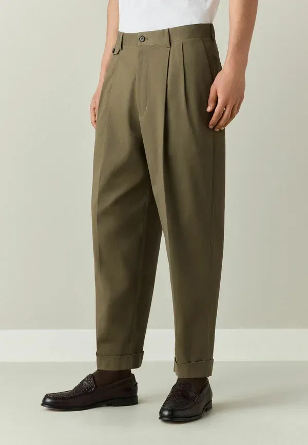 Брюки чинос Regular fit N.Premium Twin Pleat Barrel Fit Smart Chinos Next, хаки зеленый