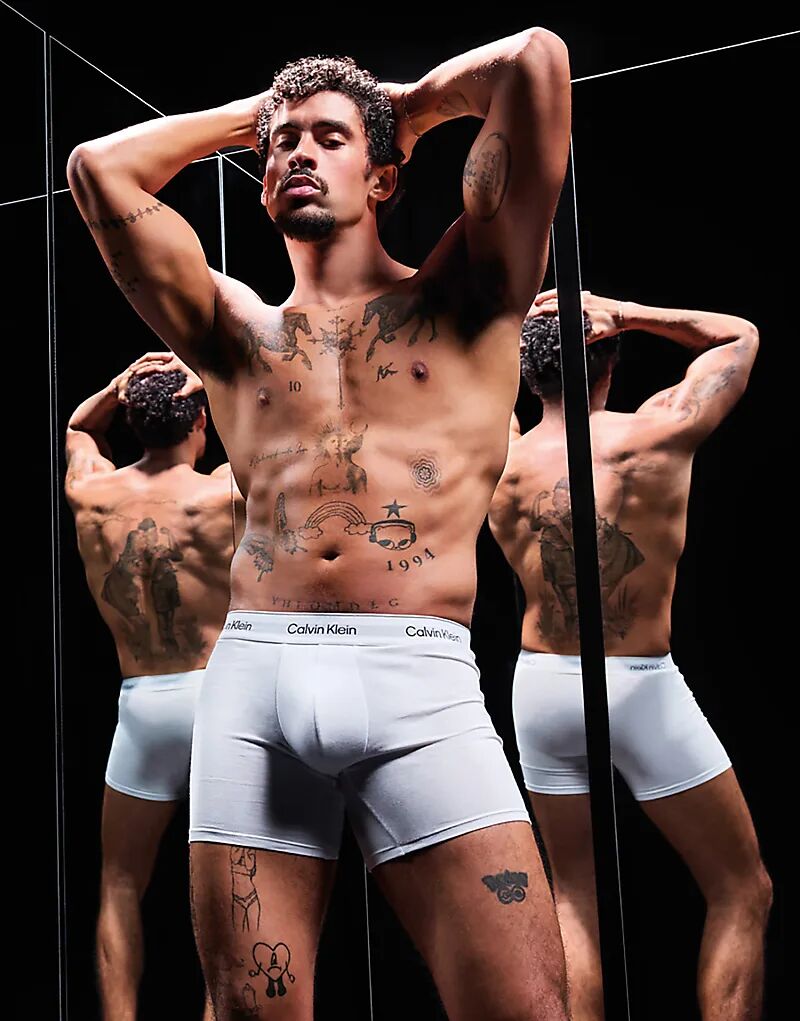 Комплект из 3 трусов-боксеров Calvin Klein Icon Cotton Stretch, цвет "три в одном" белый — фото 2