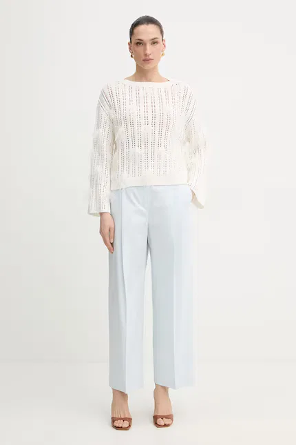 Широкие брюки relaxed fit из хлопка с эластаном Tulotta BOSS, синий — фото 2