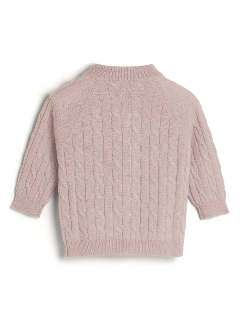 Кашемировый кардиган фактурной вязки Brunello Cucinelli Kids, розовый — фото 2