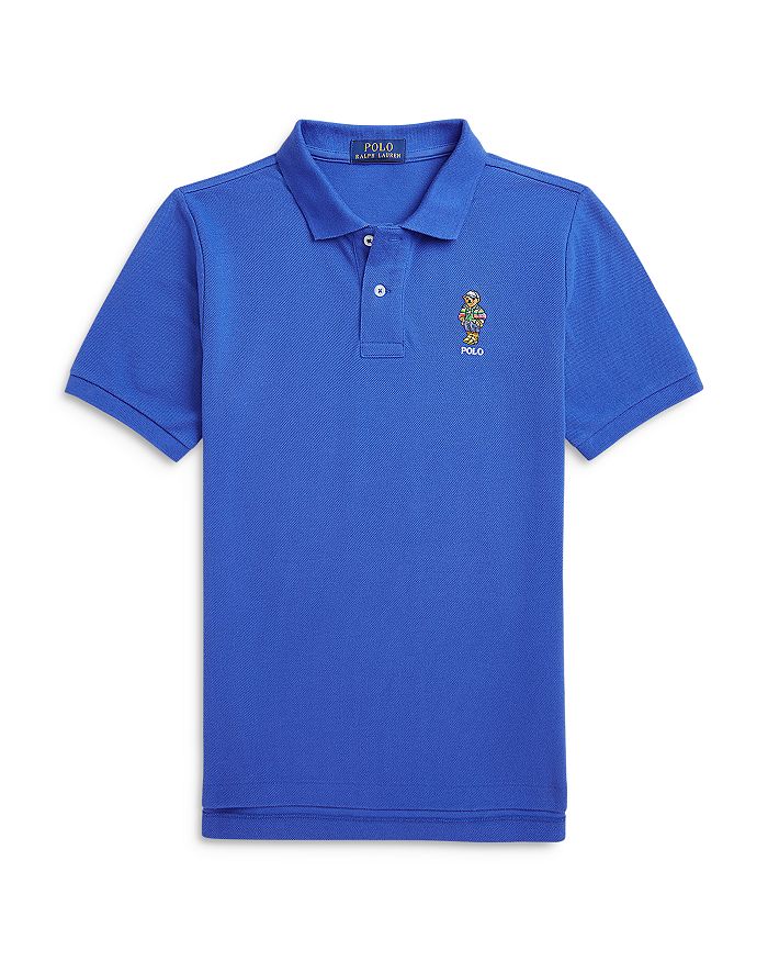 

Футболка-поло Polo Bear из хлопковой сетки для мальчиков - Little Kid, Big Kid Ralph Lauren, синий