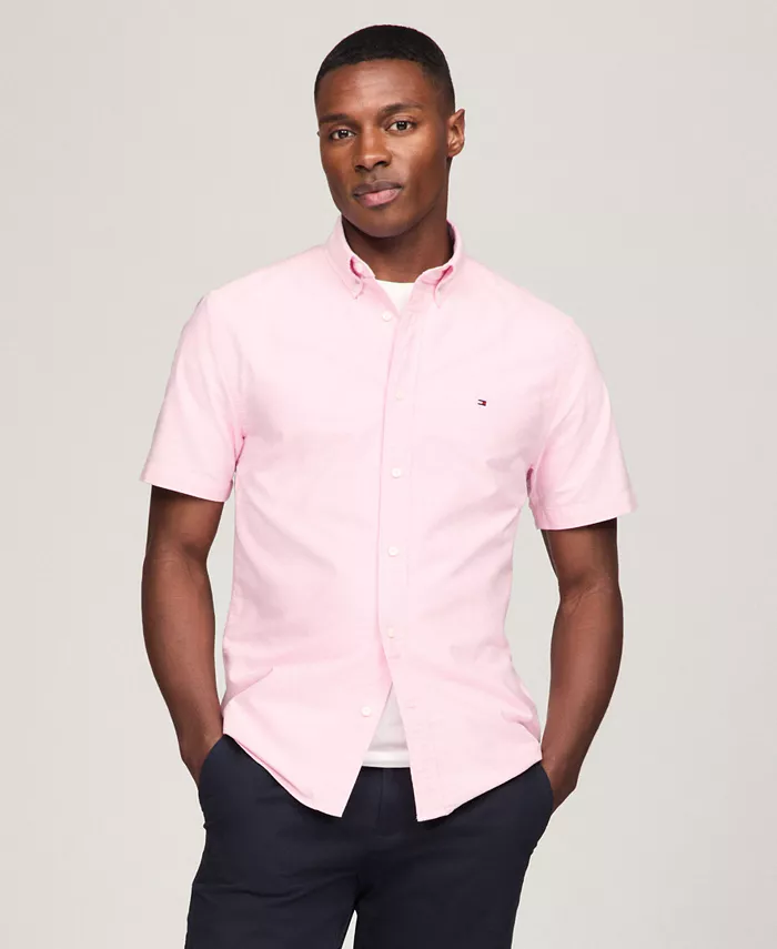 

Мужская классическая рубашка Oxford Regular-Fit на пуговицах Tommy Hilfiger, розовый