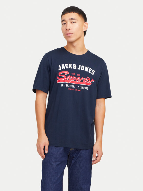 

Футболка стандартного кроя Logo 12268267 Jack&Jones, синий