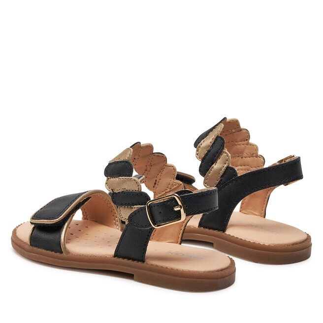 Сандалии Geox J Sandal Karly Girl J4535G 054AJ C0531 M Black/Platinum, черный — фото 3