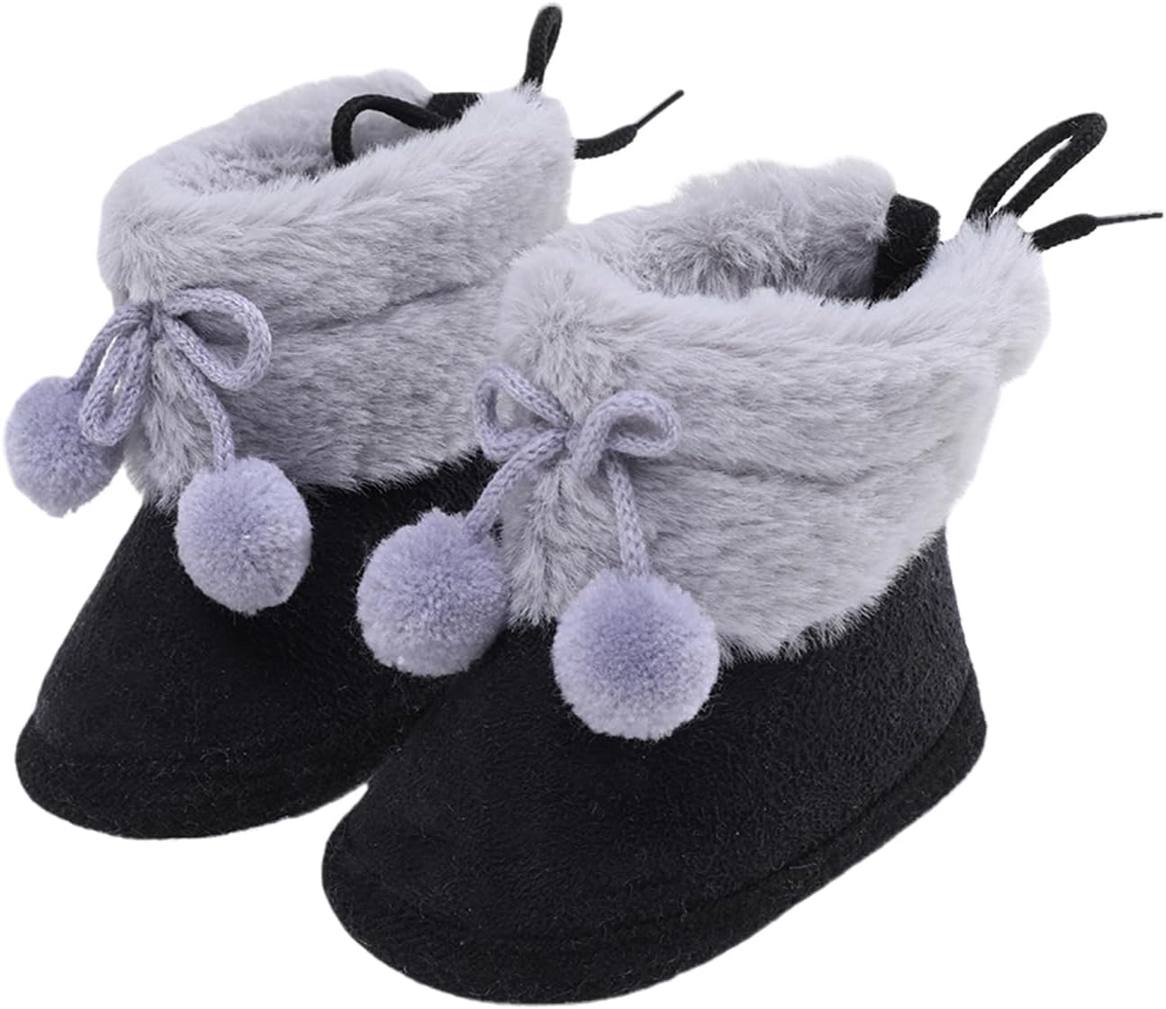 

Детские ботинки для девочек и мальчиков, нескользящие, зимние для новорожденных, теплые, на плоской подошве, повседневная обувь для прогулок для малышей YINNAGOO, A6-Black 1