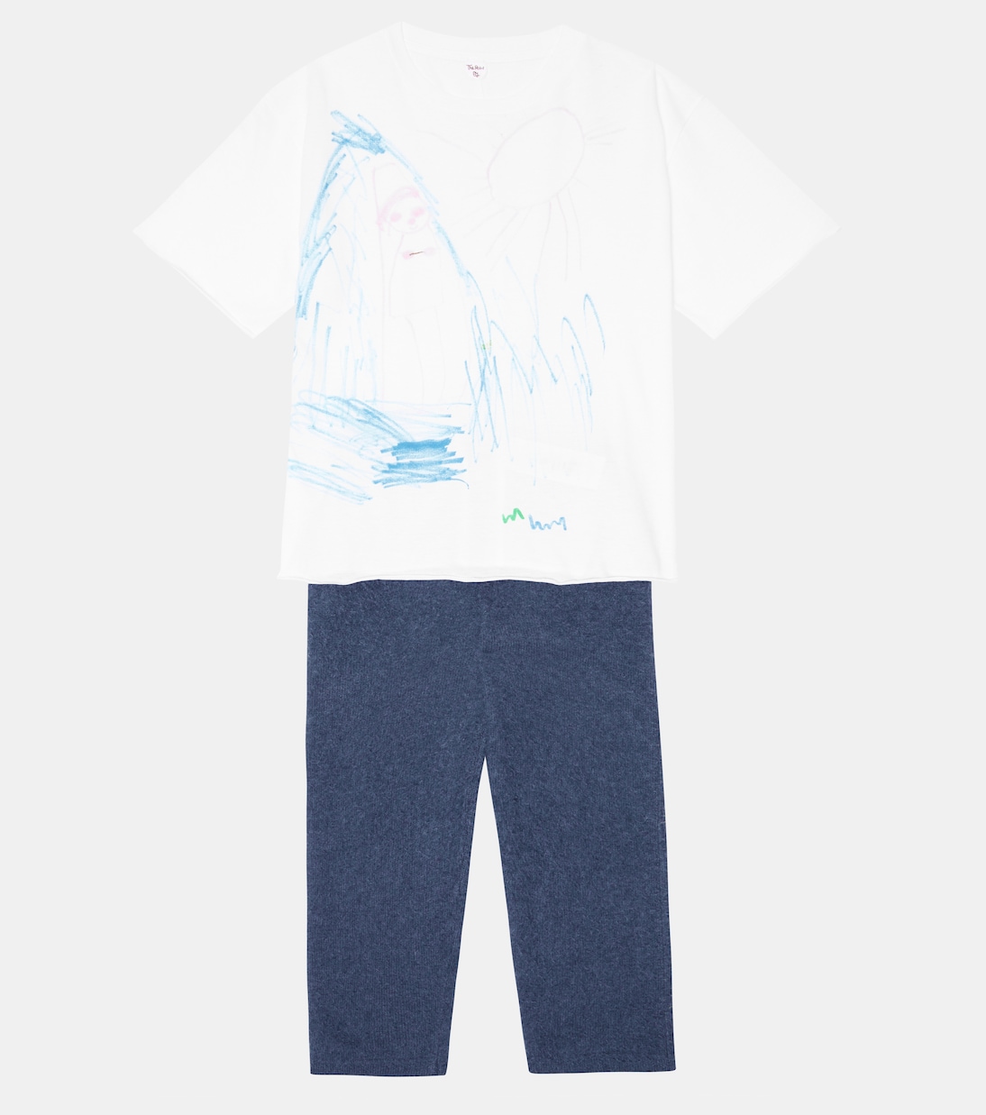 Брюки Bugsy из шерсти и кашемира The Row Kids, Denim Blue Melange — фото 2