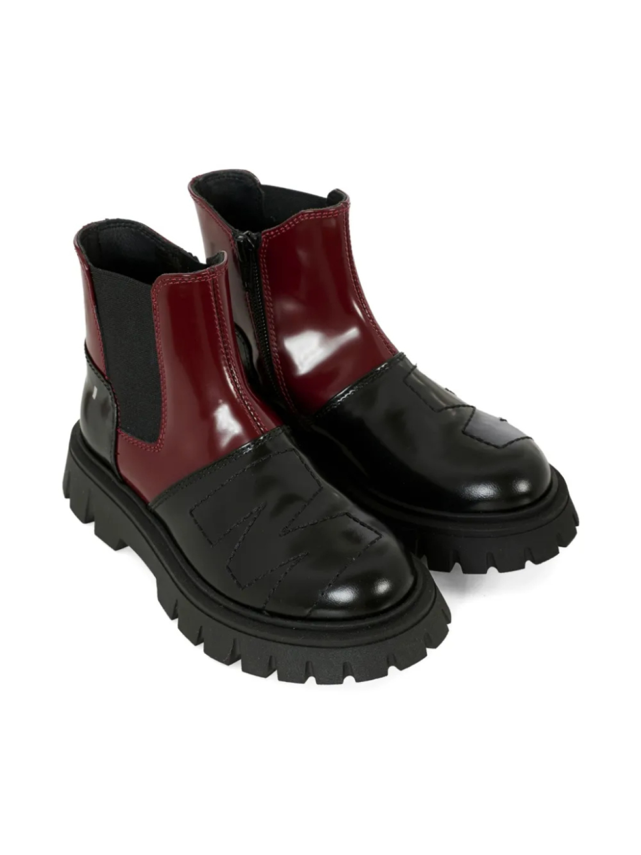 

Ботинки Marni Kids с кожаными вставками и застежкой-молнией, черный