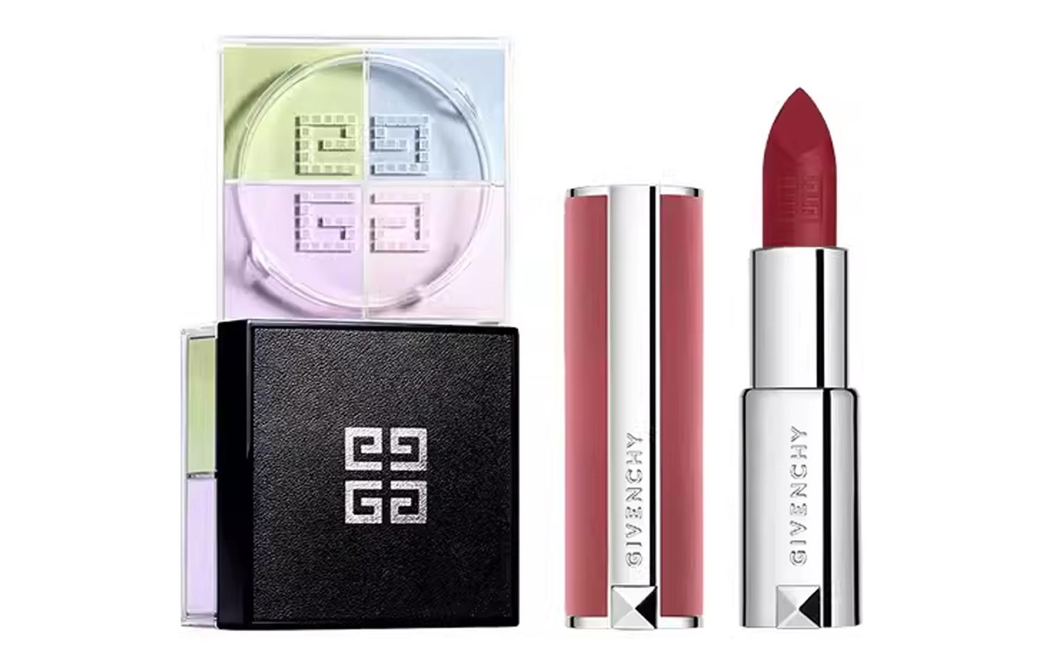 

Набор матовой рассыпчатой пудры для лица с четырьмя отделениями, фиксирующий макияж, 12г+3,4г Givenchy