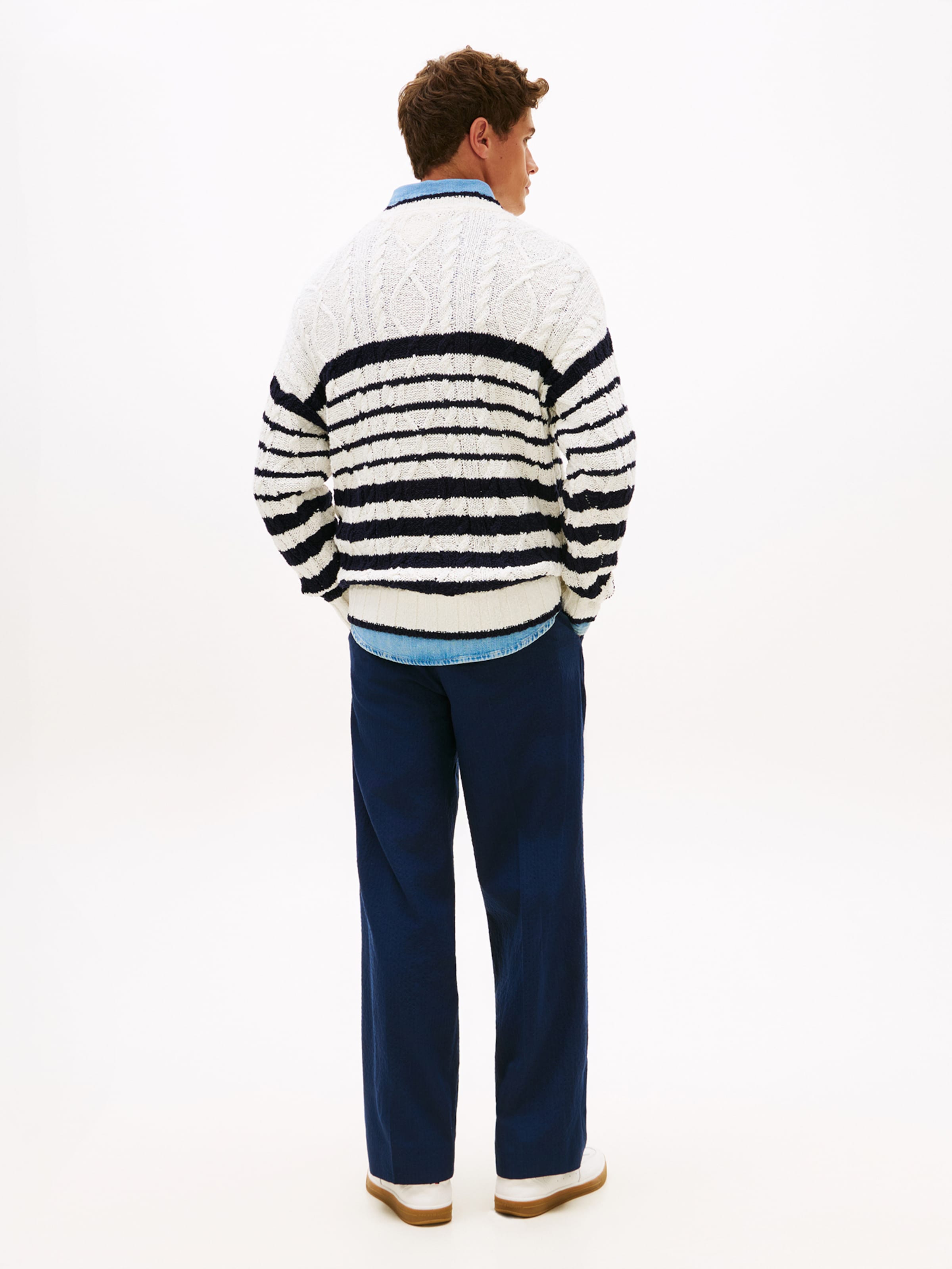 TOMMY HILFIGER Свитер 'Breton' из шерсти белый — фото 4