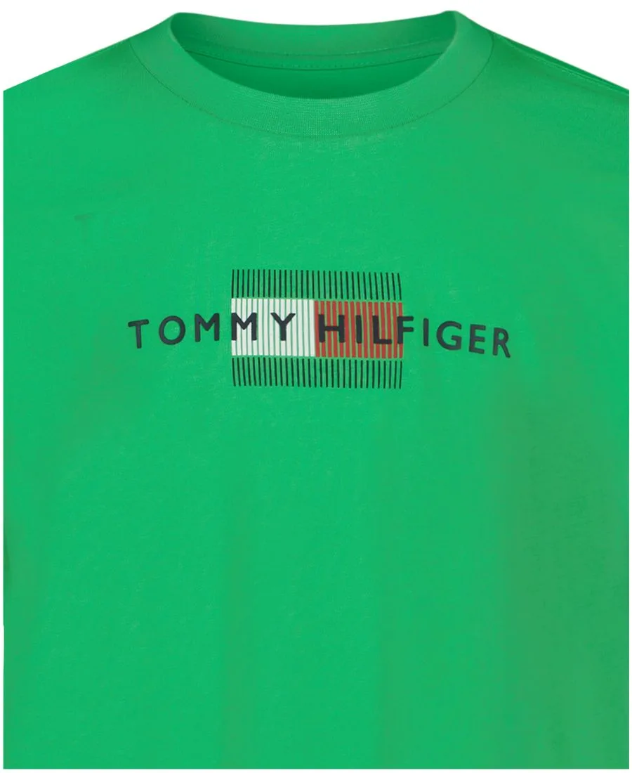 Детская футболка с коротким рукавом и линейным флагом (8-20 лет) Tommy Hilfiger, island зеленый — фото 4