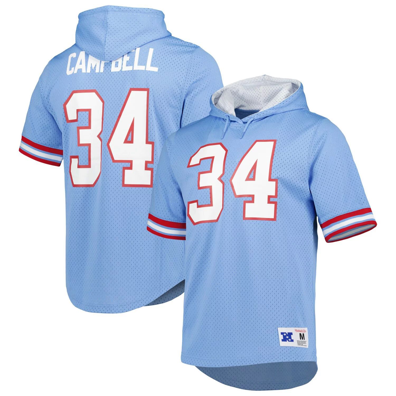 

Мужская футболка с капюшоном Mitchell & Ness Earl Campbell, голубая, Хьюстон Ойлерз, игрок в отставке, с сеткой имени и номера, Синий, Мужская футболка с капюшоном Mitchell & Ness Earl Campbell, голубая, Хьюстон Ойлерз, игрок в отставке, с сеткой имени и 