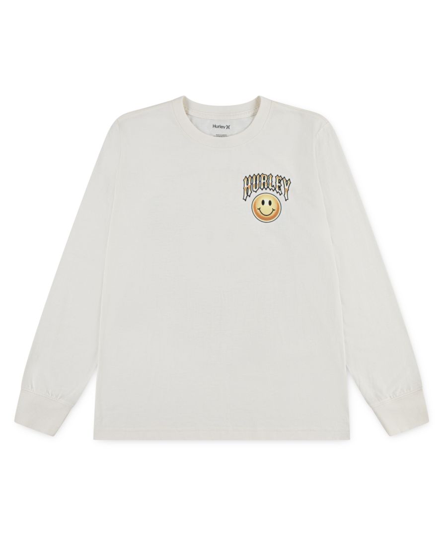 

Детская футболка с длинными рукавами Улыбашка для мальчиков 8-20 лет Hurley, White