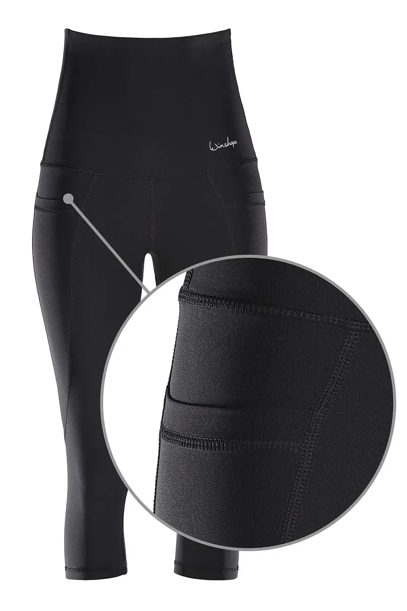 

Леггинсы Winshape "Functional Power Shape ¾-Tights HWL214", высокая талия, практичные карманы, черный