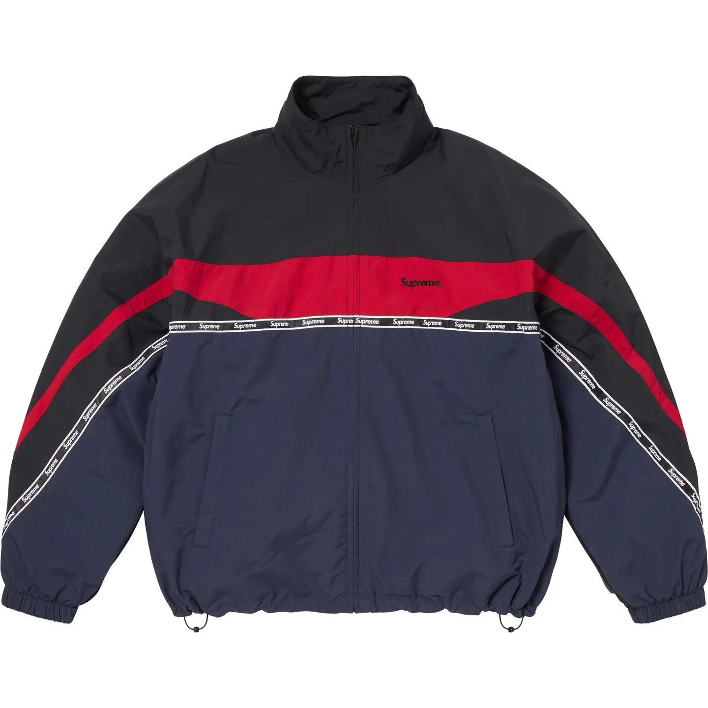 Куртка Supreme Logo Taping Track Jacket темно-синяя