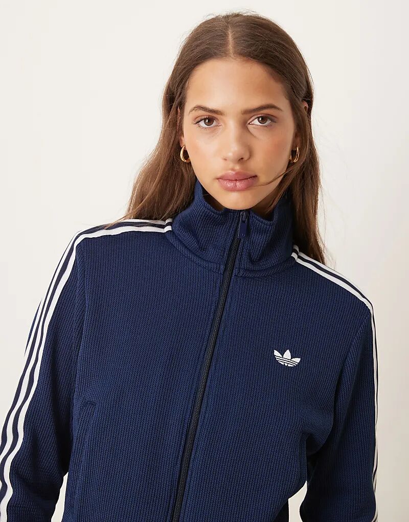 

Трикотажный спортивный топ adidas Originals Firebird темно-синего цвета