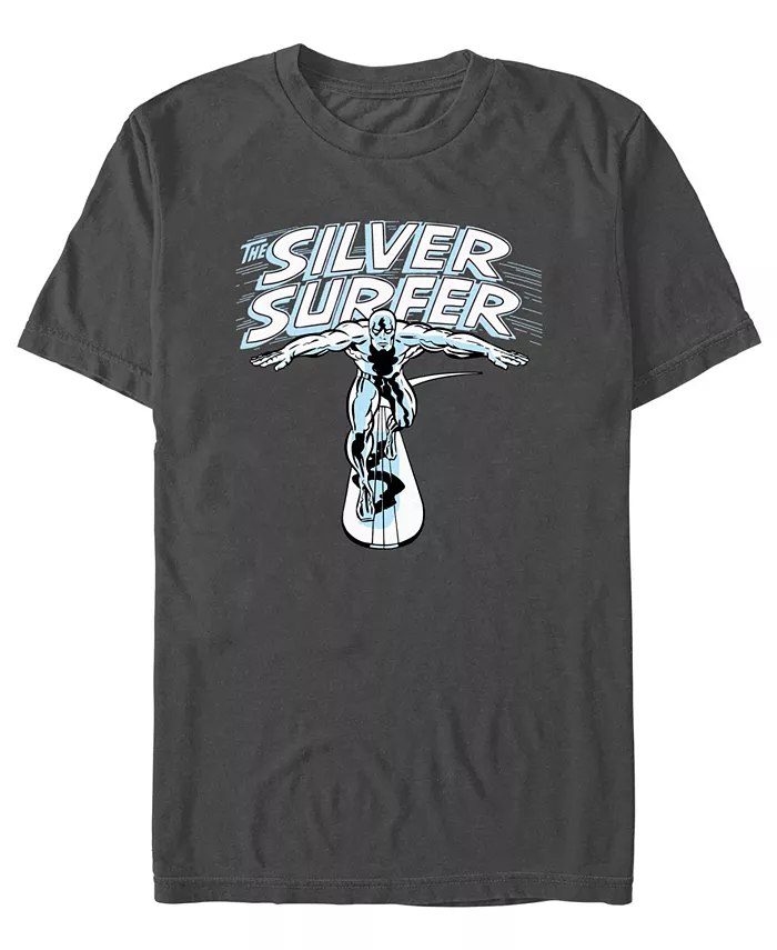 

Мужская футболка с коротким рукавом Silver Surfer Wordmark Fifth Sun, серый