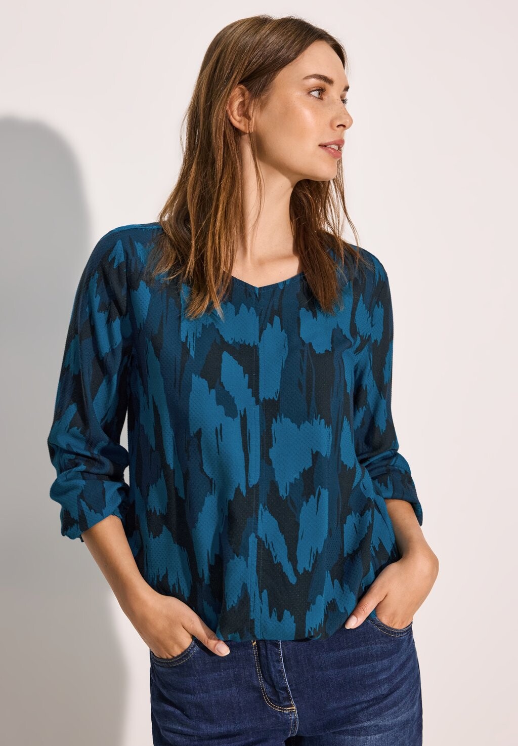 

Топ с длинными рукавами BEDRUCKTE Cecil, цвет Mottled Royal Blue