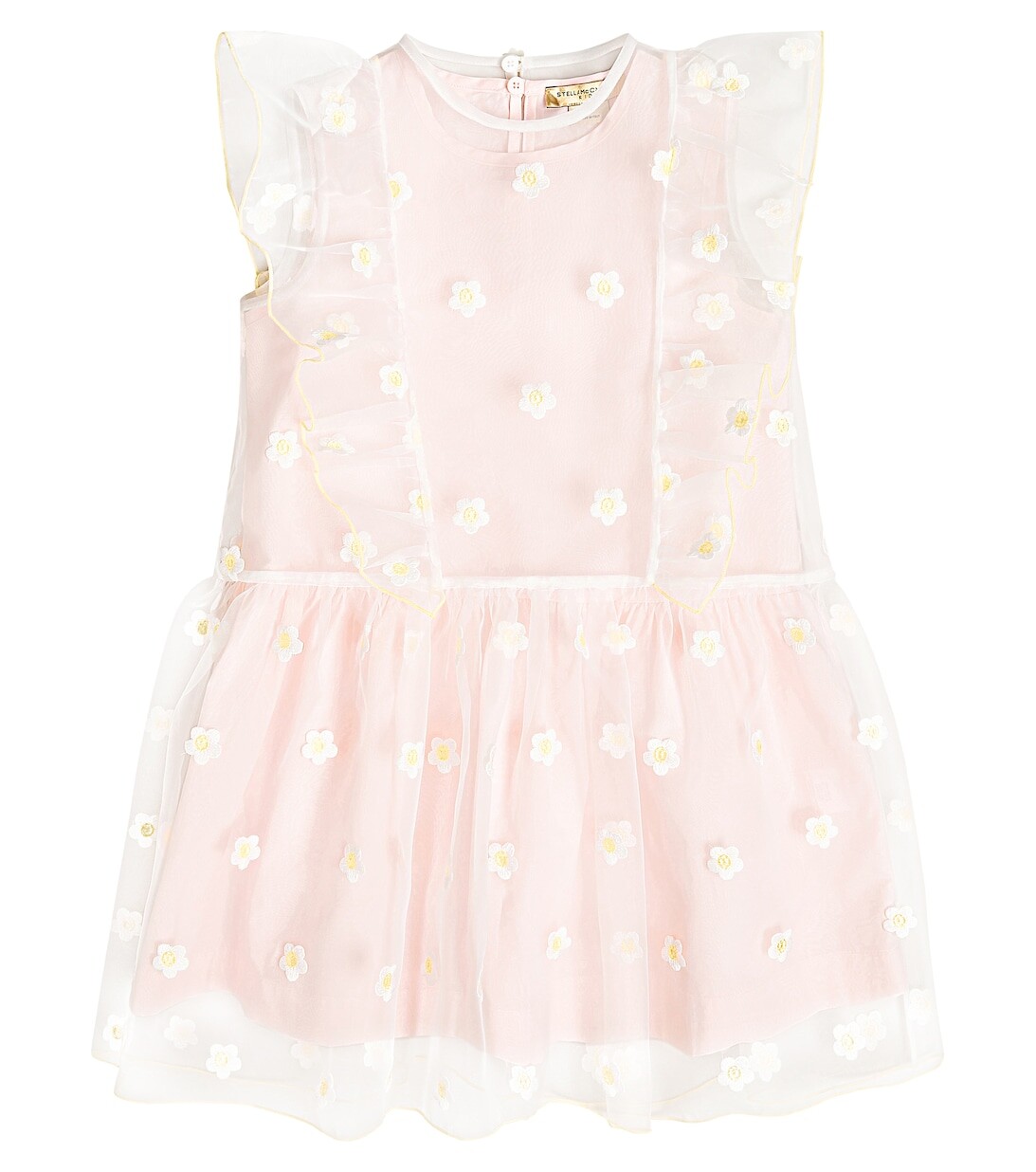 

Платье из тюля с вышивкой Stella McCartney Kids, розовый