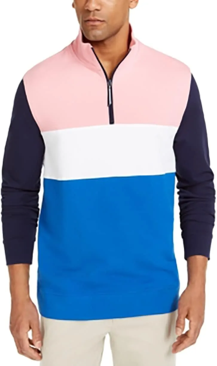 

Мужская поло Club Room с цветными блоками и молнией на 1/4