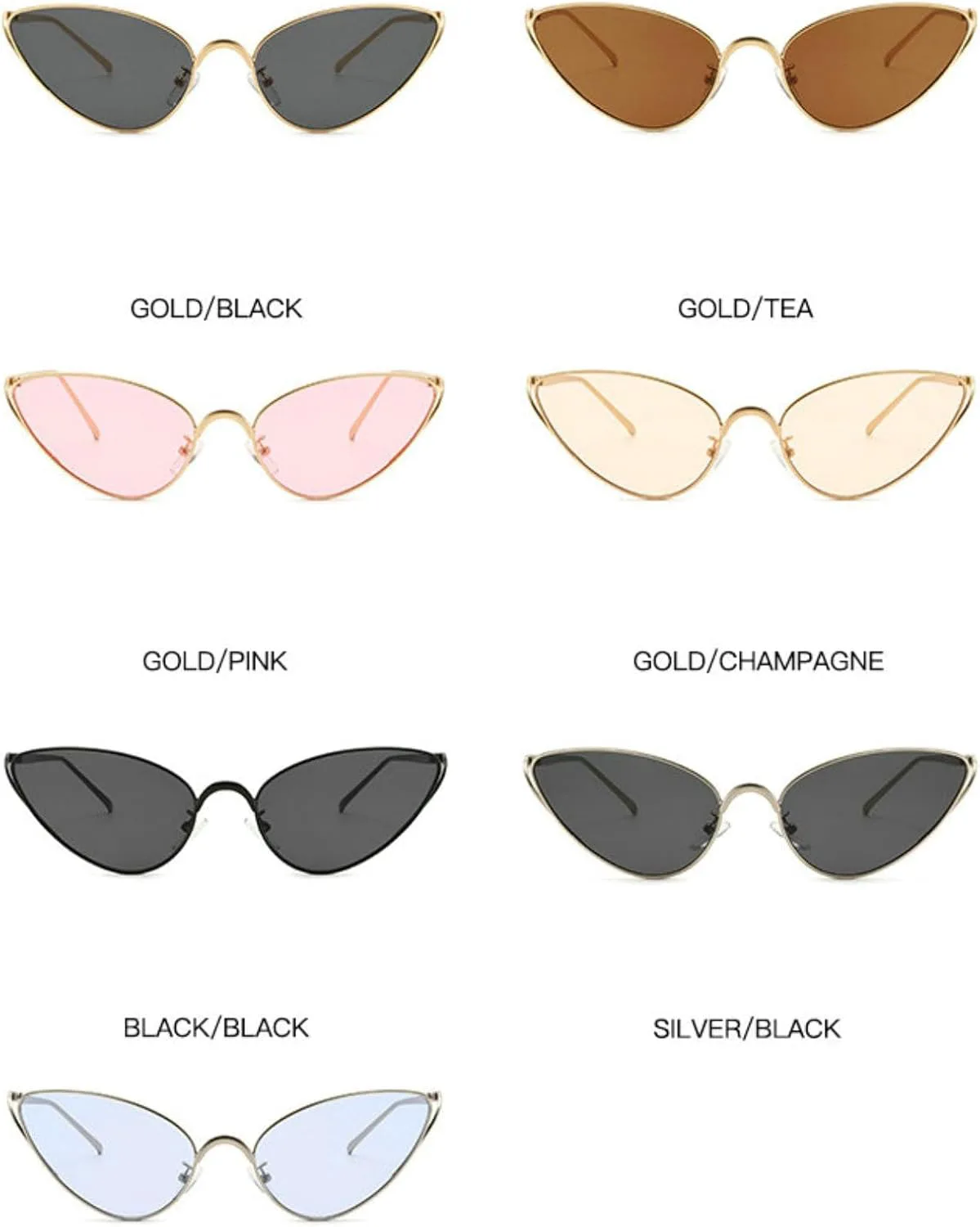 

Винтажные солнцезащитные очки «кошачий глаз» Willochra для женщин, роскошные, модные, в стиле панк, треугольные, для женщин, с защитой от ультрафиолета UV400, C2