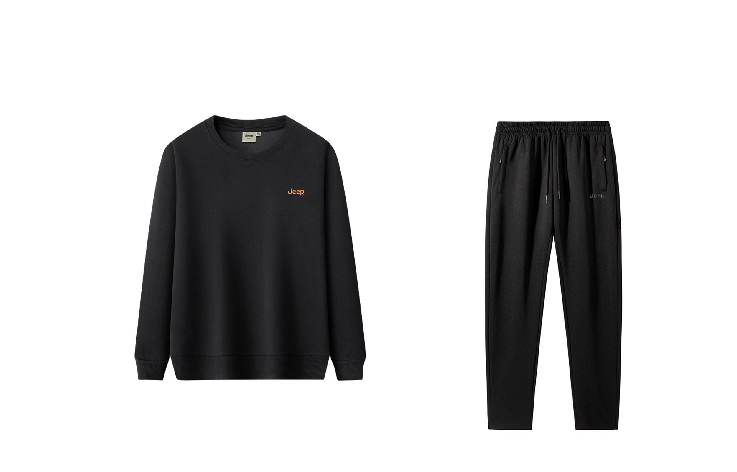 

Свитшот-сет Unisex Crew Neck Moderate Jeep, черный+черный casual pants