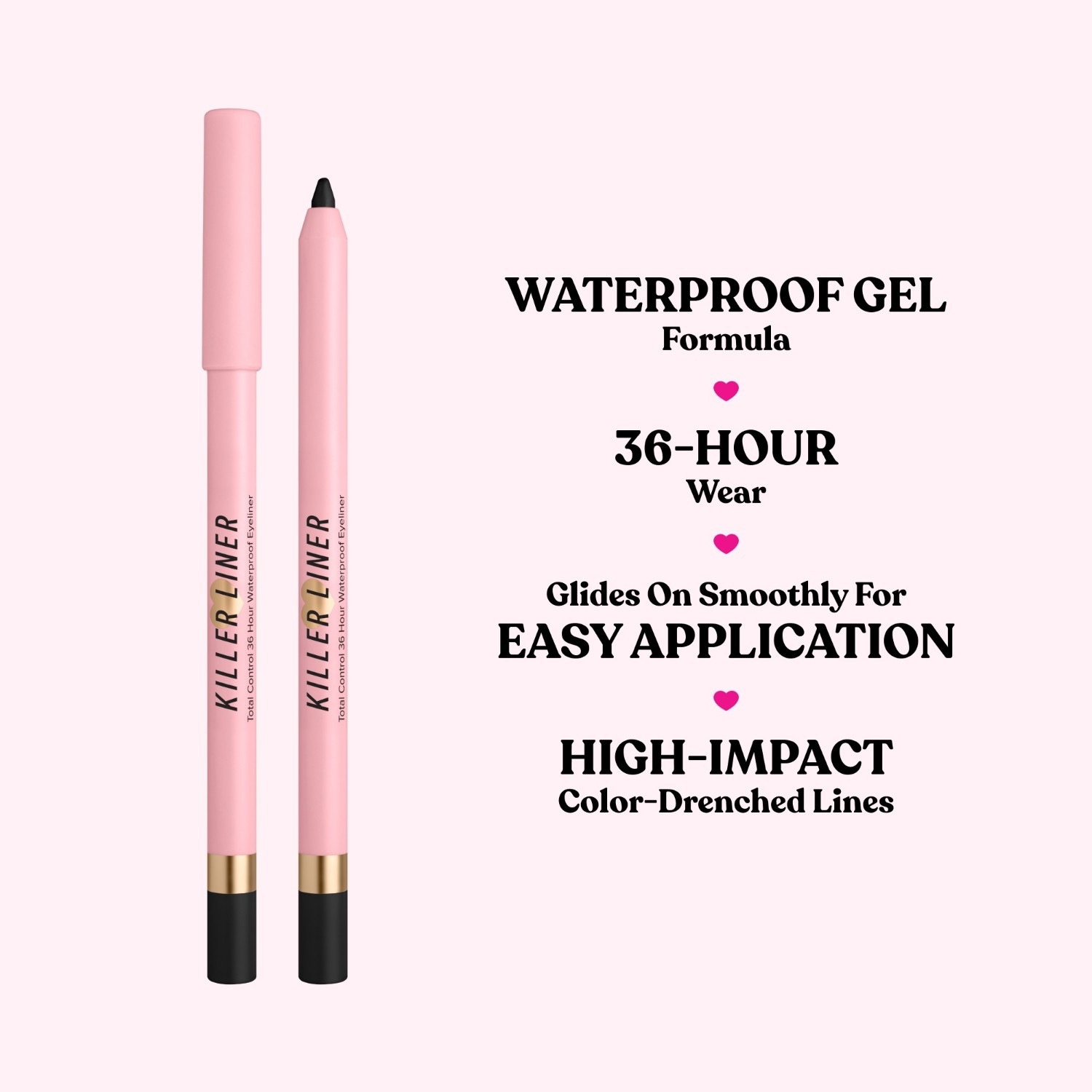 Подводка для глаз killer liner 36 hour waterproof gel pencil Too Faced, metallic burgundy, вес 2.9 гр. — фото 3