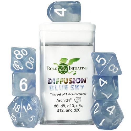 

Аксессуары Role 4 Initiative R4I Dice w/ Arch'd4: Diffusion - Blue Sky (7)