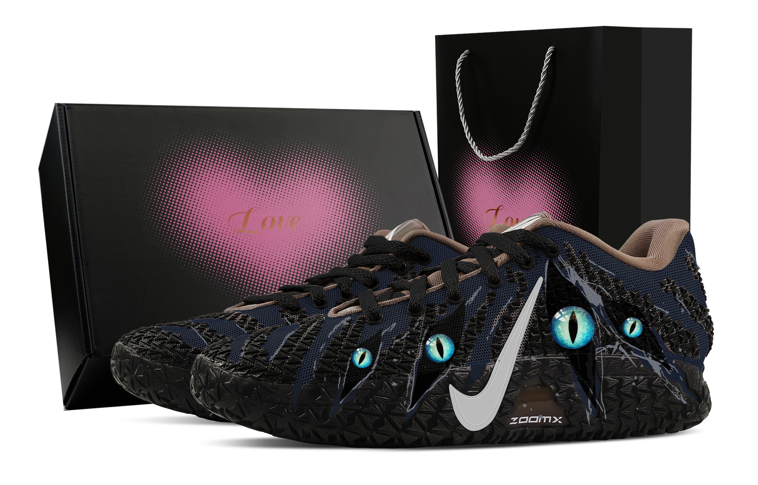 

Nike Кроссовки баскетбольные низкие Ja Morant 3 Shadow Leopard, Heart Box Abrasion Resistant мужские черно-синие