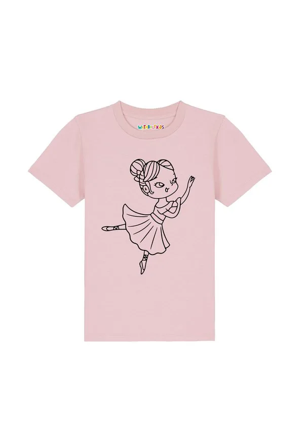 Футболка с принтом балерины Watapparel, Cotton Pink — фото 2